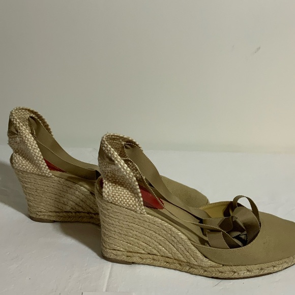 Christian Louboutin Canvas D'Orsay Espadrills
Tan, Round-Toes, Wedge Heel - Picture 8 of 15